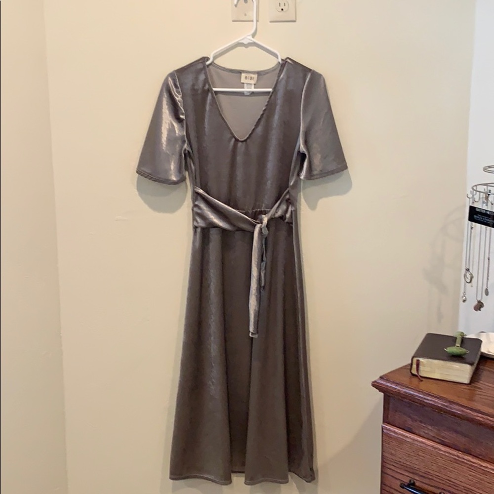Silver velvet dress